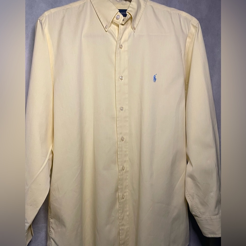 Ralph Lauren Men's Pale Yellow Button Down Size XL